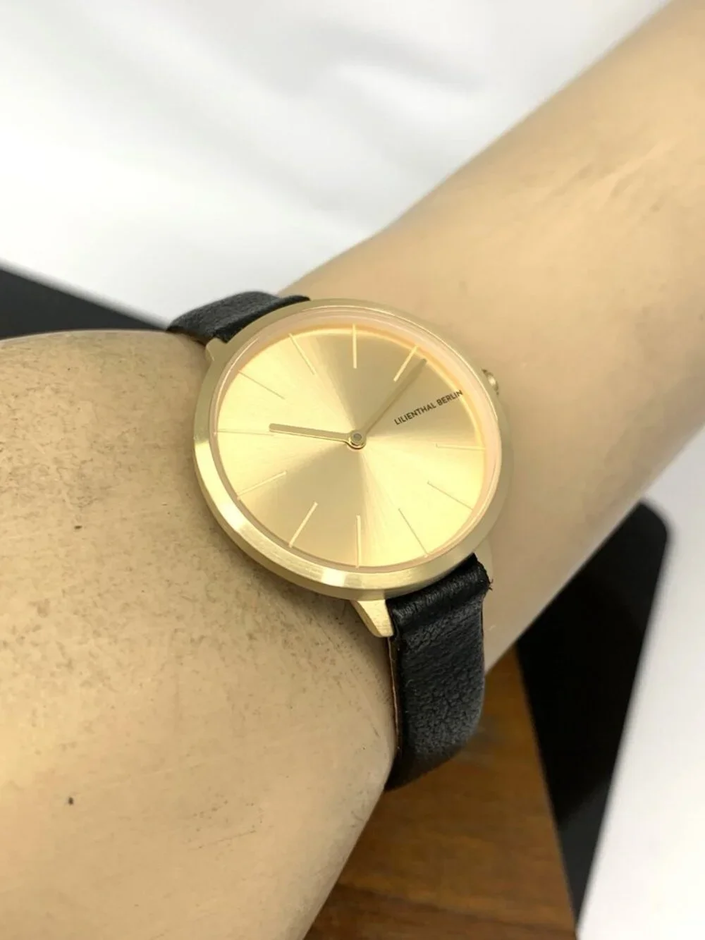 Lilienthal Berlin Women's Watch Rosalux Quartz Gold Dial Leather Strap 30mm